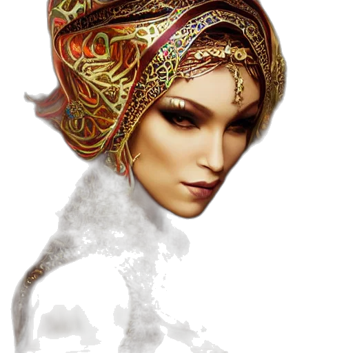 hat, crown, mask, face, fantasy art, photorealistic, concept art, 3d render transparent PNG cut-out