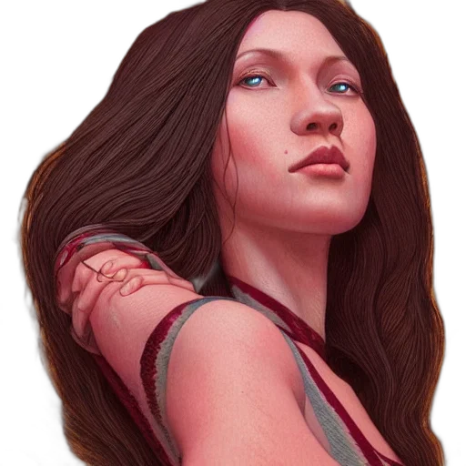face, hair, fantasy art, photorealistic transparent PNG cut-out
