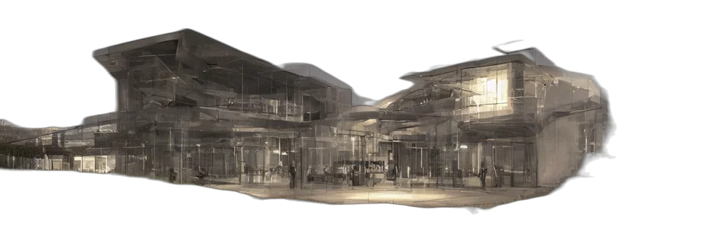 building, 3d render, concept art, photorealistic transparent PNG cut-out