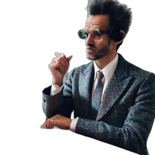jacket, staff, hair, man, culture, wearing, smoking, sitting transparent PNG cut-out