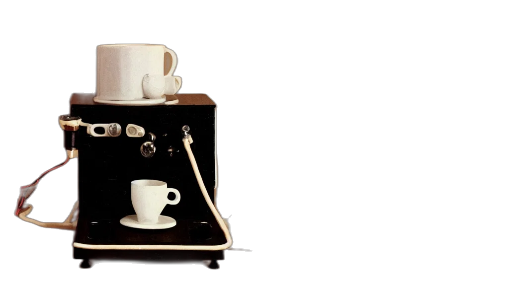 furniture, 3d render, realistic, photo, coffe, machine, model, equipment transparent PNG cut-out