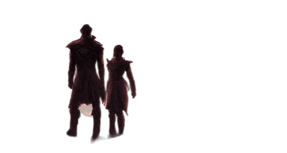 concept art, 3d render, group, four transparent PNG cut-out