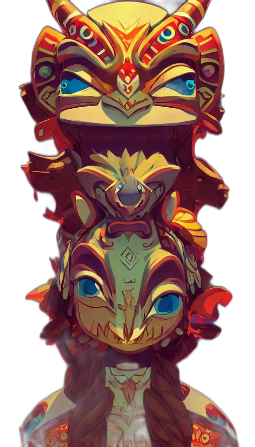 crown, mask, face, staff transparent PNG cut-out