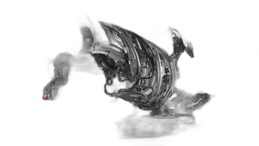 dragon, robot, weapon, creature transparent PNG cut-out