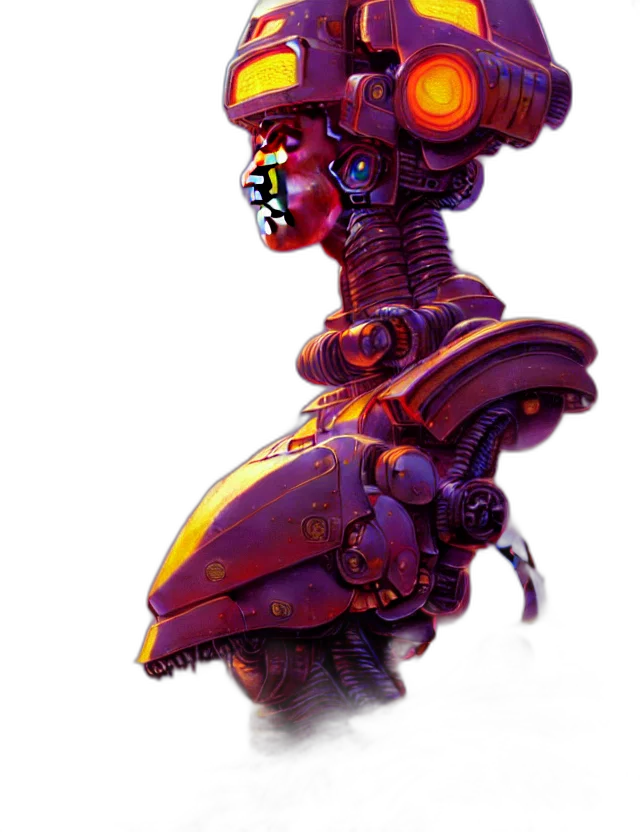 robot, weapon, staff, face transparent PNG cut-out