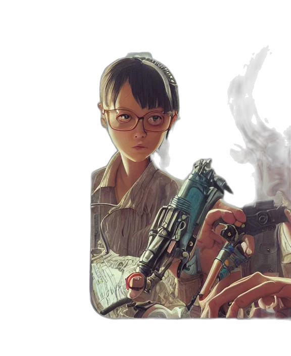 weapon, concept art, photorealistic, cyberpunk transparent PNG cut-out