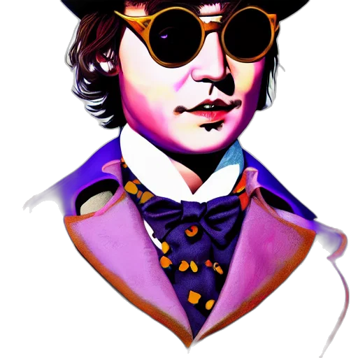 face, hat, staff, jacket, concept art, cartoon, watercolor, photorealistic transparent PNG cut-out
