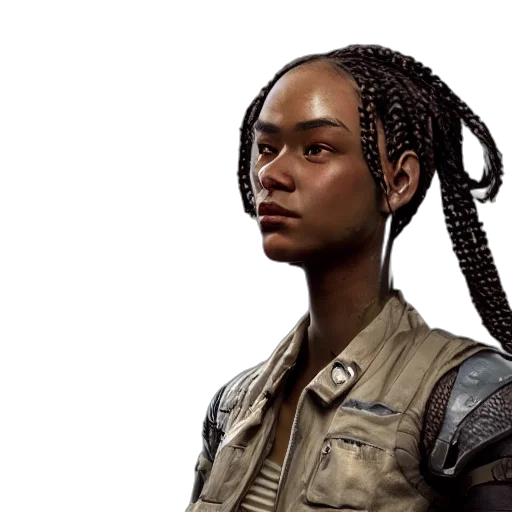 jacket, face, weapon, hair transparent PNG cut-out