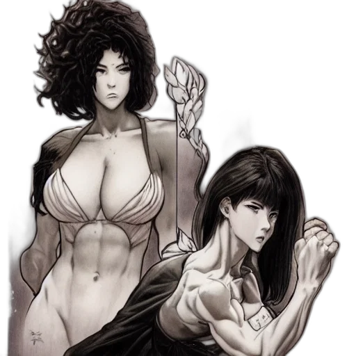 comic book art, fantasy art, concept art, anime, underwater, monochrome, dark, earth tones transparent PNG cut-out