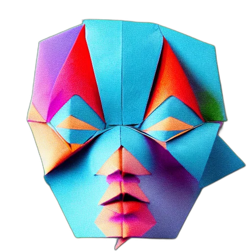 mask, face, robot, crown, 3d render, concept art, vaporwave, cyberpunk transparent PNG cut-out