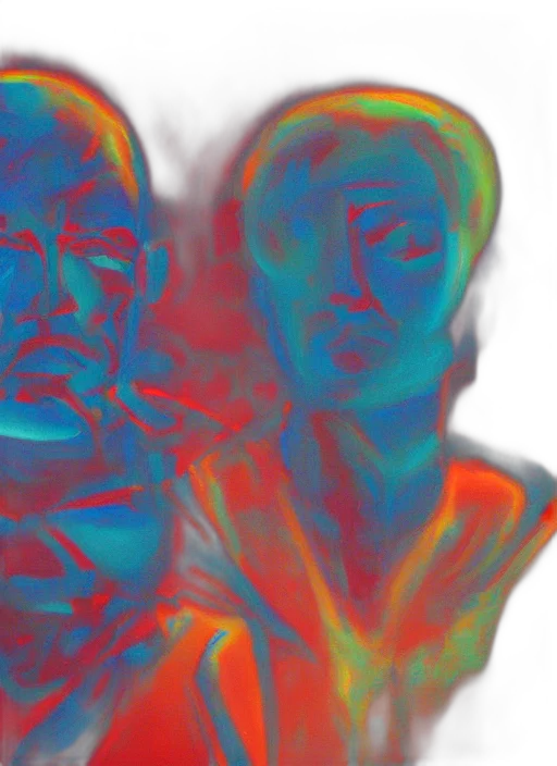 face, mask, jacket, robot, vaporwave, 3d render, photorealistic, comic book art transparent PNG cut-out