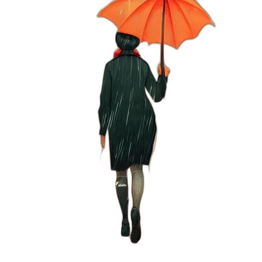 umbrella, dress, jacket, hat transparent PNG cut-out