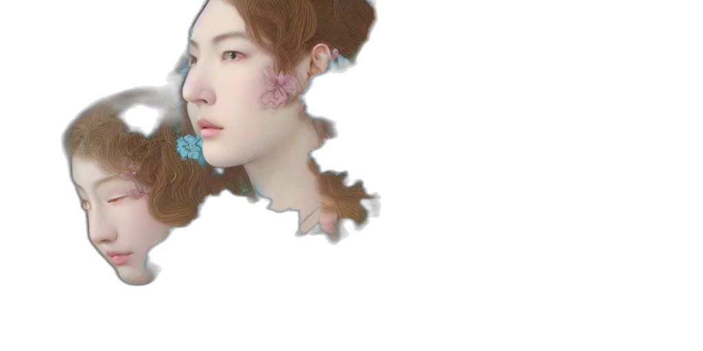 hair, face, crown, jewelry, photorealistic, 3d render, oil painting, concept art transparent PNG cut-out