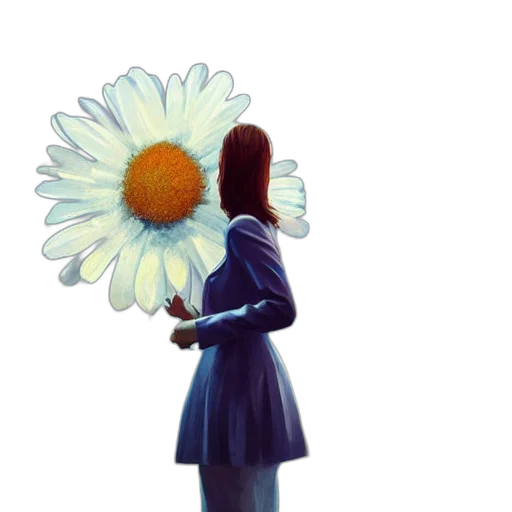 flower, dress, umbrella, staff, photorealistic, oil painting, 3d render, concept art transparent PNG cut-out