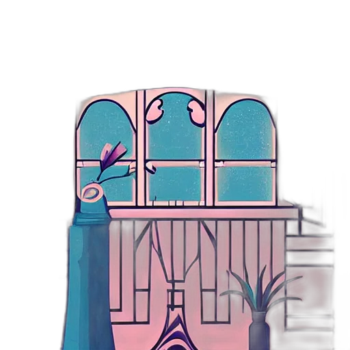 bottle, dress, furniture, crown, concept art, vaporwave, watercolor, pixel art transparent PNG cut-out