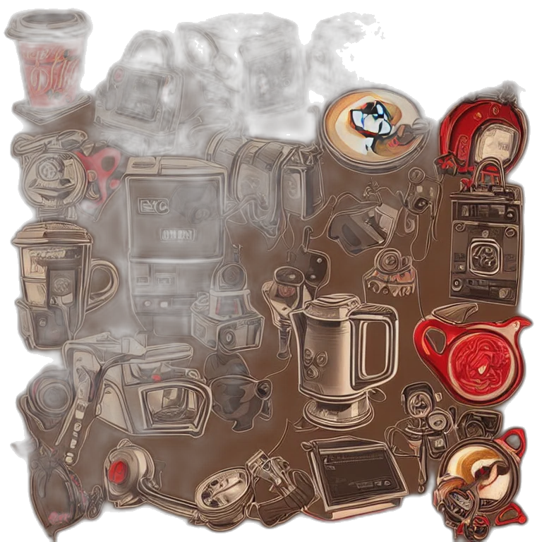 robot, food, mask, jewelry, concept art, fantasy art, 3d render, comic book art transparent PNG cut-out