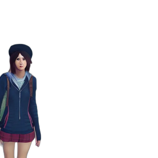 jacket, dress, face, 3d render transparent PNG cut-out