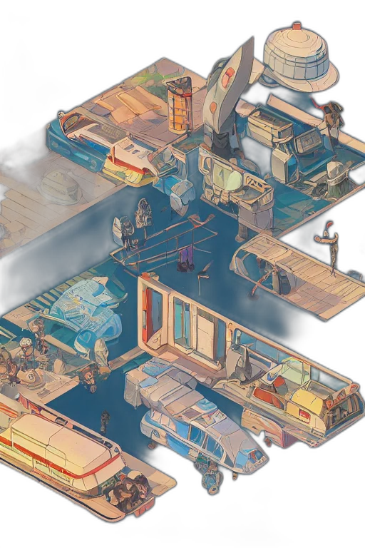 concept art, 3d render, pixel art, fantasy art transparent PNG cut-out