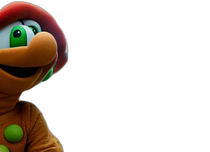 animal, hat, creature, face, 3d render, film, still, yoshi transparent PNG cut-out