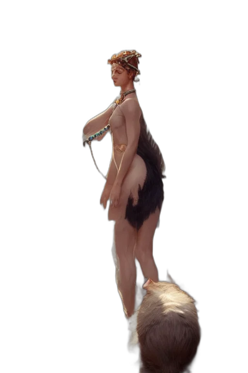 dress, staff, weapon, creature, concept art, fantasy art, oil painting, photorealistic transparent PNG cut-out