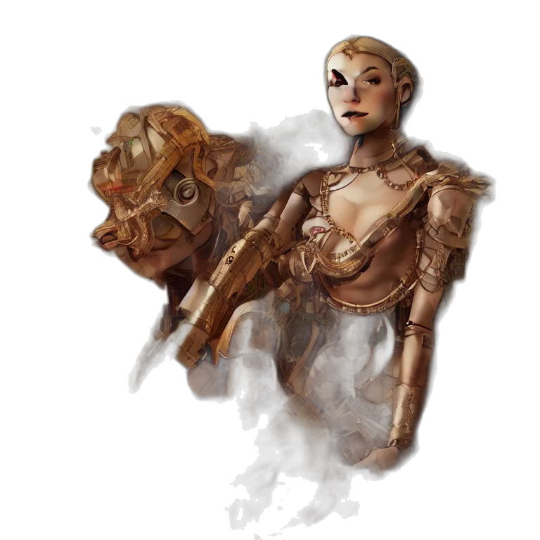 mask, robot, face, creature, concept art, fantasy art, watercolor, pixel art transparent PNG cut-out