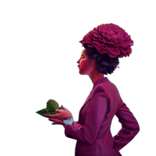 hat, crown, flower, dress, concept art, photorealistic, 3d render, oil painting transparent PNG cut-out