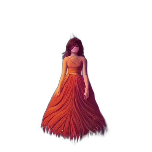 dress, hair, creature, crown transparent PNG cut-out