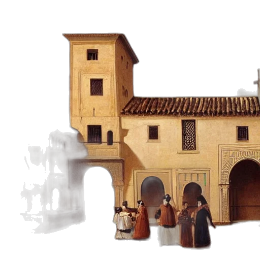 building, 3d render, concept art, photorealistic, watercolor, city street, rain, night transparent PNG cut-out