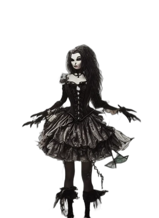 dress, staff, creature, mask transparent PNG cut-out