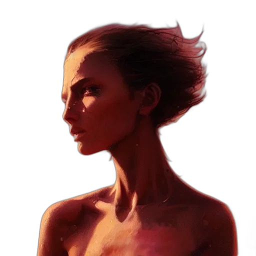face, dress, crown, hair, photorealistic, concept art, oil painting, watercolor transparent PNG cut-out