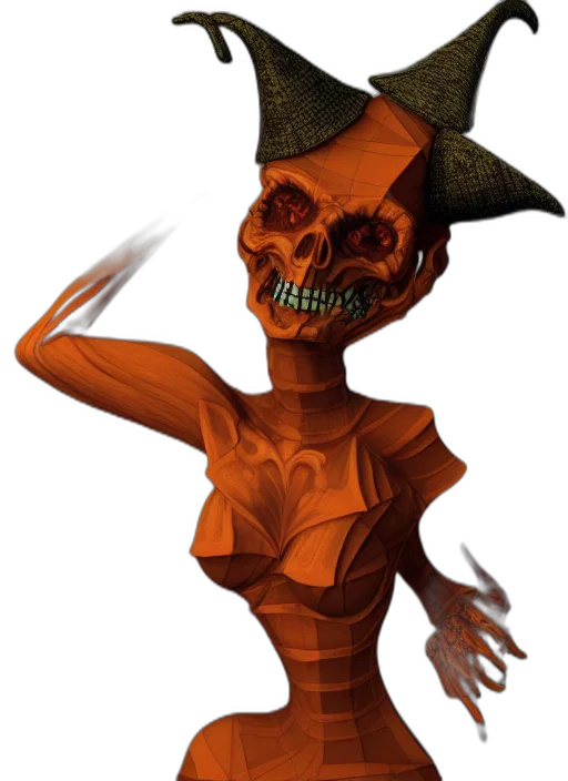 hat, staff, mask, creature transparent PNG cut-out