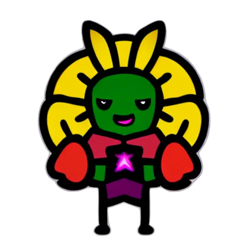 staff, flower, crown, robot transparent PNG cut-out