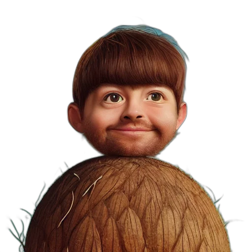 hair, creature, face, animal, photorealistic, concept art, 3d render, cartoon transparent PNG cut-out