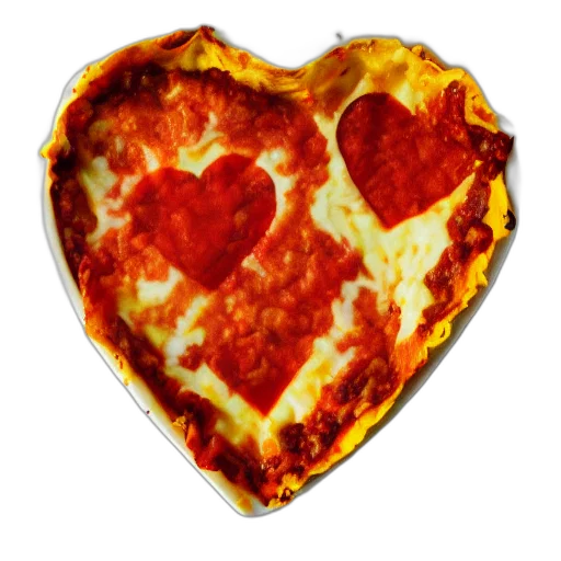 food, heart, shaped, lasagan transparent PNG cut-out