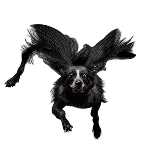 animal, hair, creature, dragon, photorealistic, concept art, 3d render, flying transparent PNG cut-out