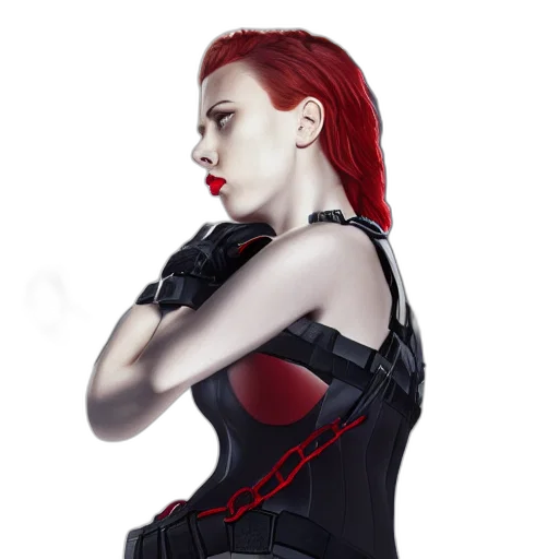 jacket, dress, cyberpunk, concept art, comic book art, photorealistic, red, scarlett transparent PNG cut-out