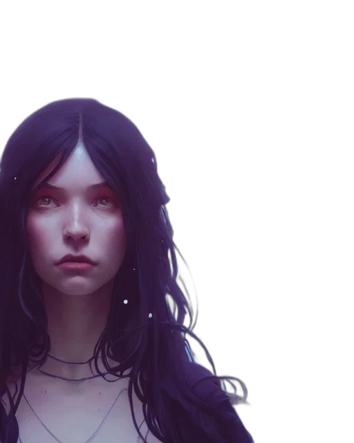 face, concept art, fantasy art, photorealistic, cyberpunk, neon lights, dark, red transparent PNG cut-out