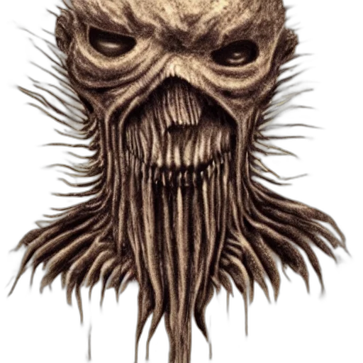 creature, face, mask, hair transparent PNG cut-out