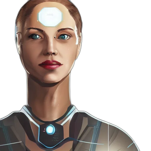 robot, face, concept art, cyberpunk transparent PNG cut-out