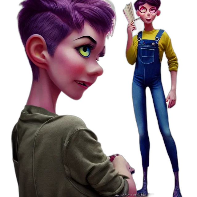 staff, jacket, face, creature, concept art, cartoon, fantasy art, comic book art transparent PNG cut-out