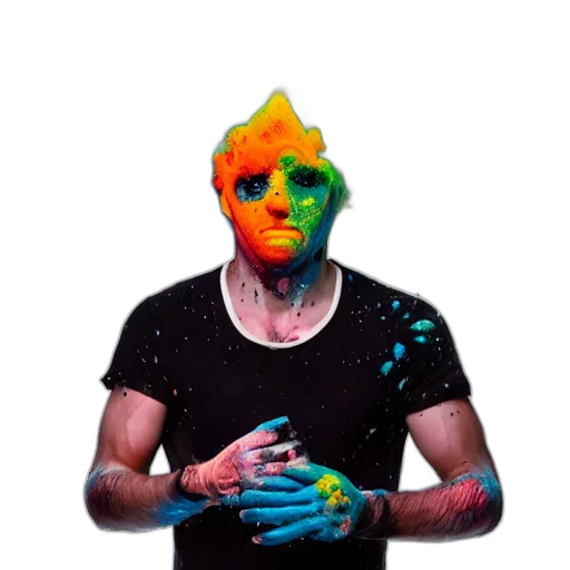mask, face, jacket, creature, concept art, cyberpunk, cartoon, watercolor transparent PNG cut-out