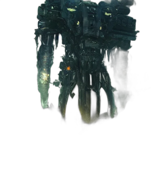 robot, creature, weapon, staff transparent PNG cut-out