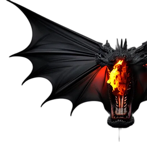 dragon, concept art, 3d render, fantasy art, comic book art, fire, breathing, matte transparent PNG cut-out
