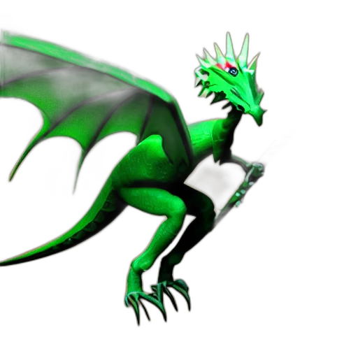 dragon, creature, staff, animal, 3d render, concept art, fantasy art, pixel art transparent PNG cut-out