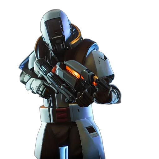 weapon, robot, jacket, staff transparent PNG cut-out