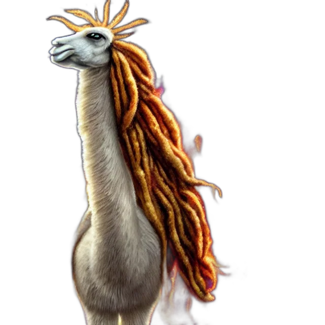 animal, staff, hair, creature, concept art, photorealistic, 3d render, fantasy art transparent PNG cut-out