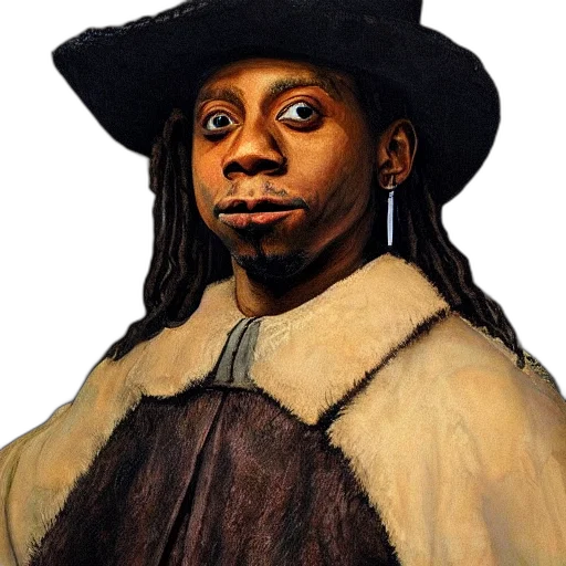 hat, face, jacket, staff transparent PNG cut-out