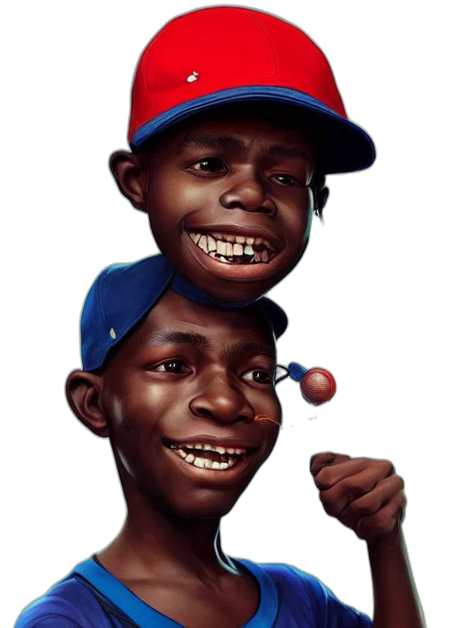 face, hat, crown, photorealistic, concept art, colourful, caricature, vfx transparent PNG cut-out