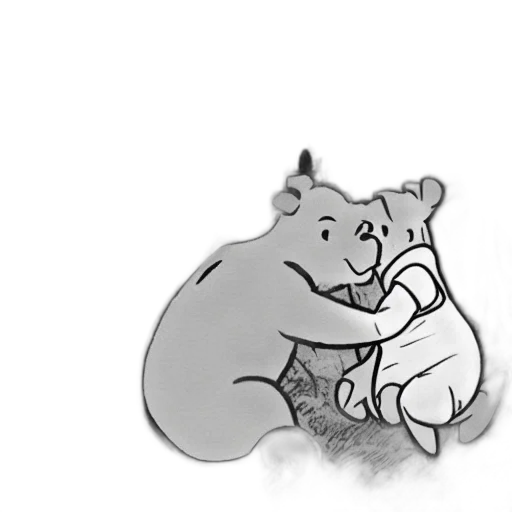 animal, concept art, cartoon, pencil sketch, winnie, pooh, about, eeyore transparent PNG cut-out