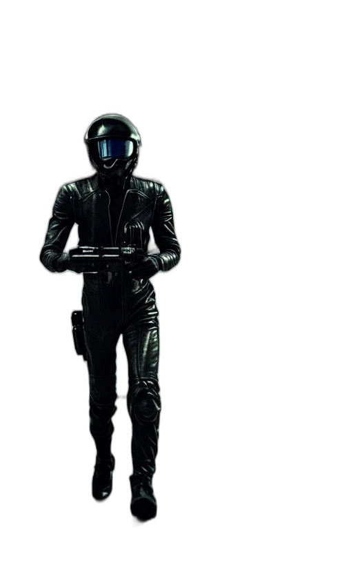 robot, jacket, mask, staff transparent PNG cut-out